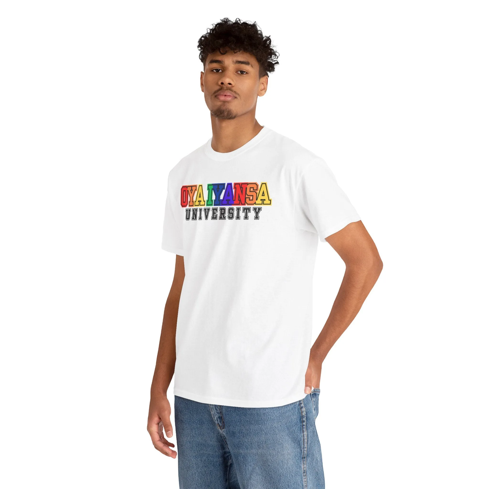 Oya Iyansa University Unisex Heavy Cotton Tee - Vibrant Campus Style Shirt