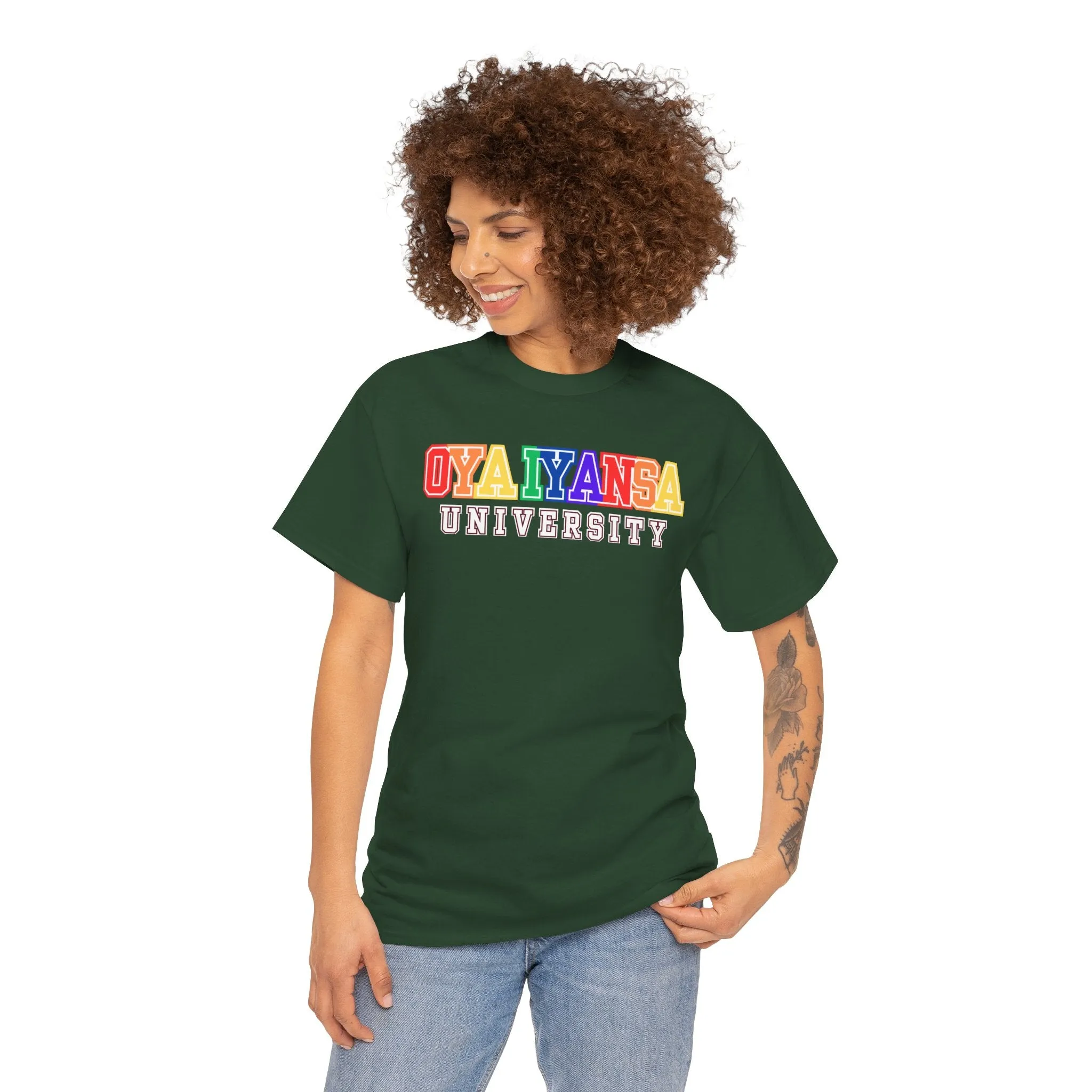 Oya Iyansa University Unisex Heavy Cotton Tee - Vibrant Campus Style Shirt