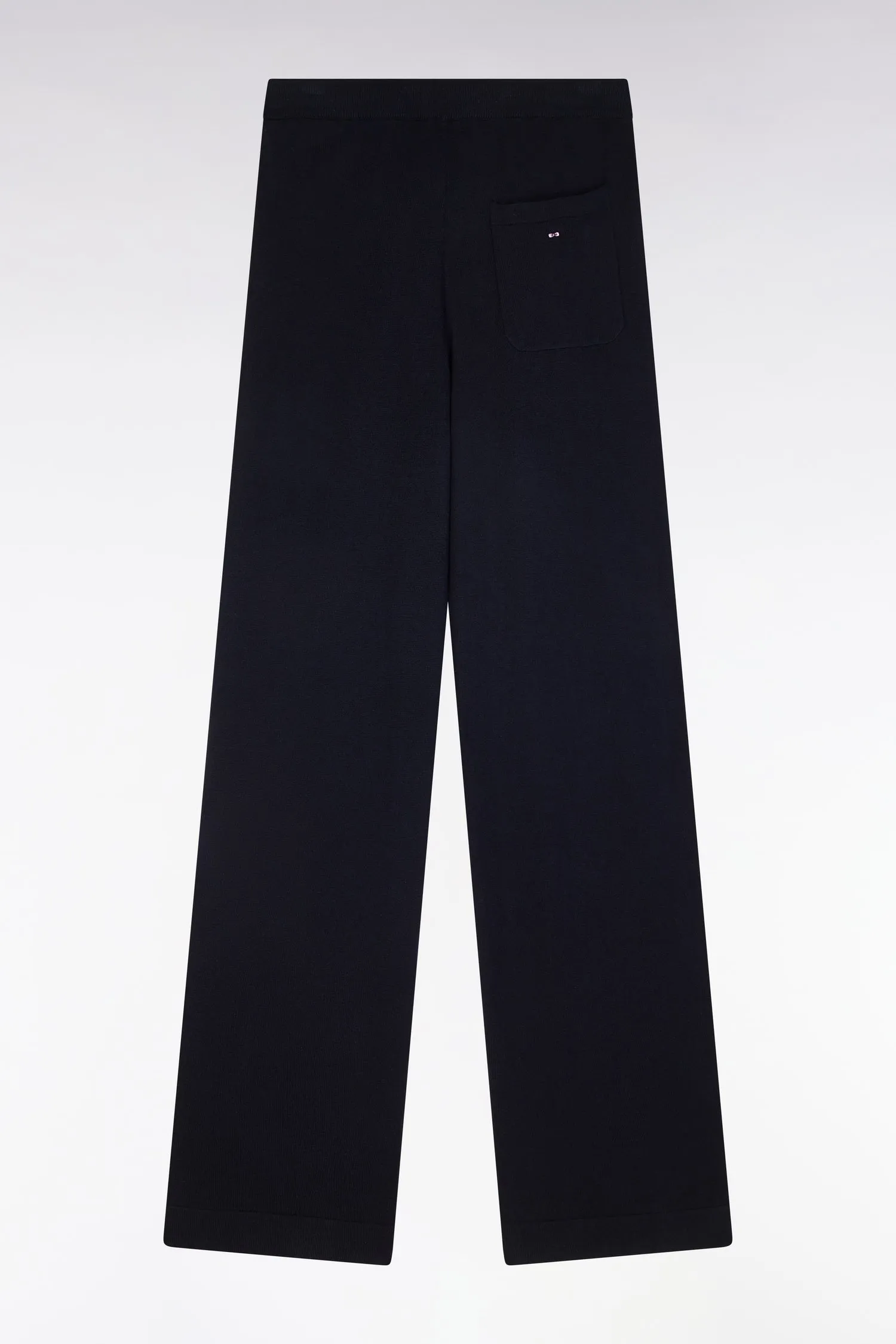Pantalon à jambe large en coton biologique et cachemire marine coupe décontractée