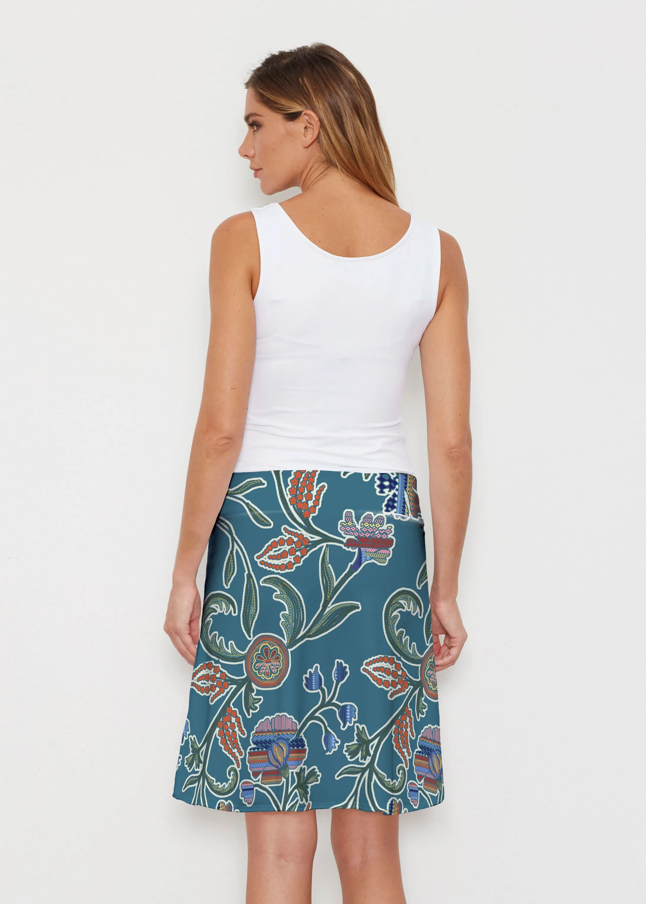Patterns At Play Blue (7827) ~ Silky Brenda Skirt 21 inch