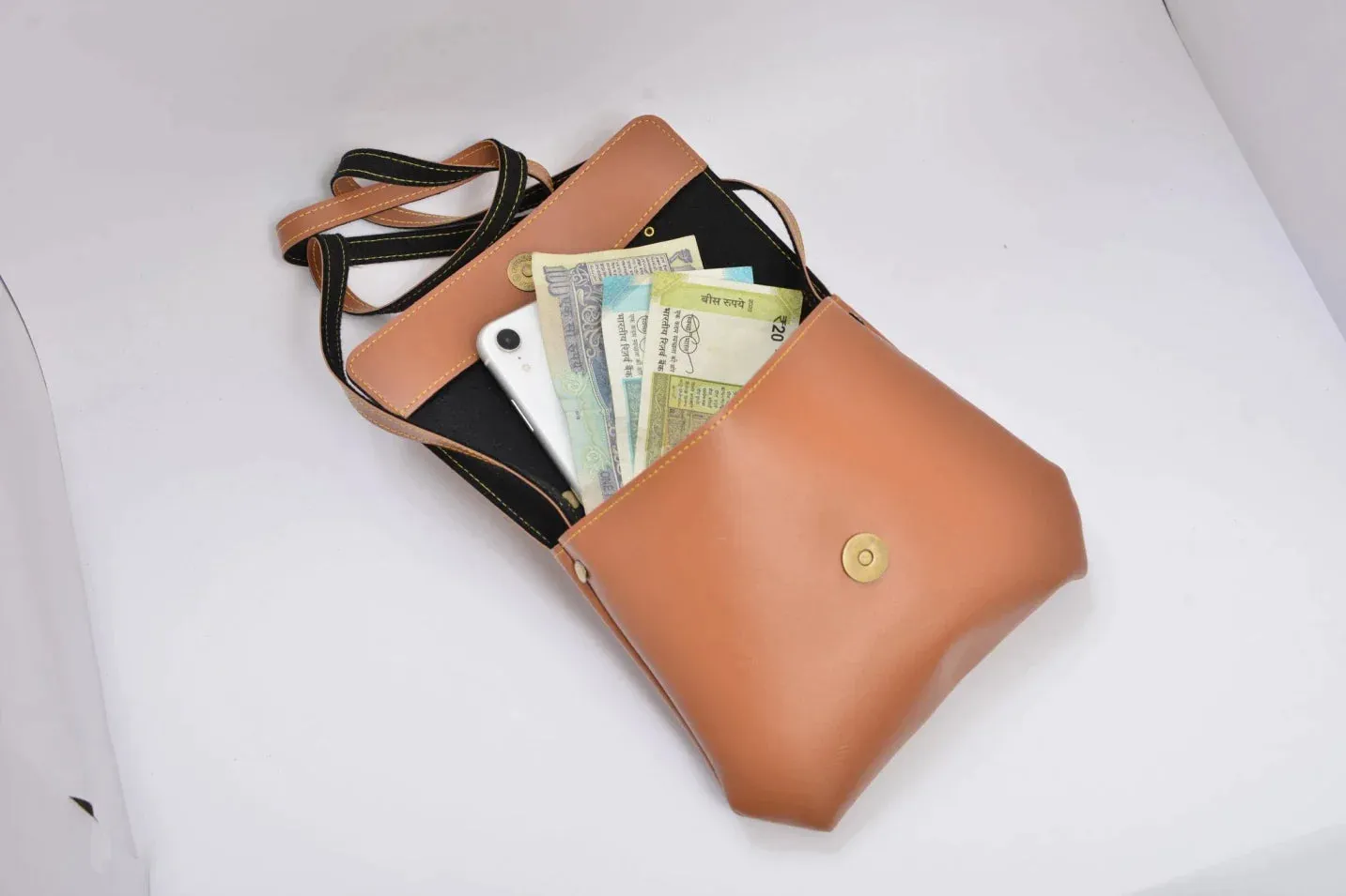Personalized Mini make up kit   Sling bag - Tan