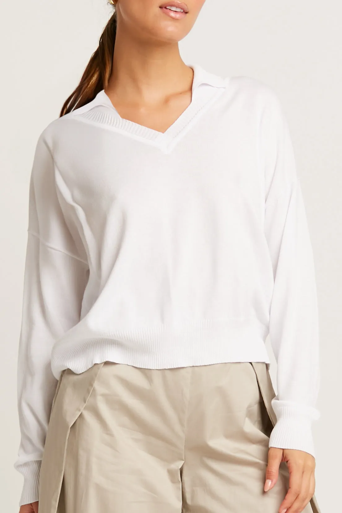 Pima Cotton Preppy V Neck Sweater