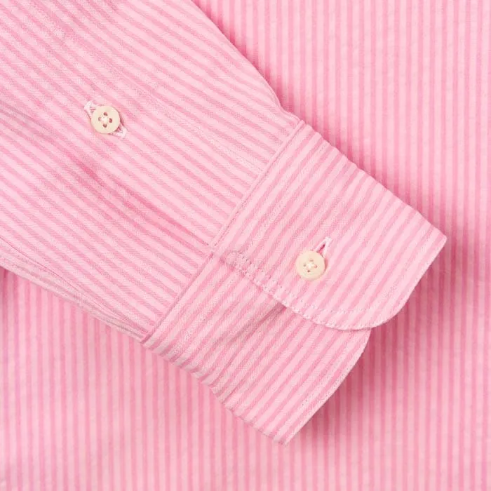 Pink Seersucker Stripe Weekend Shirt
