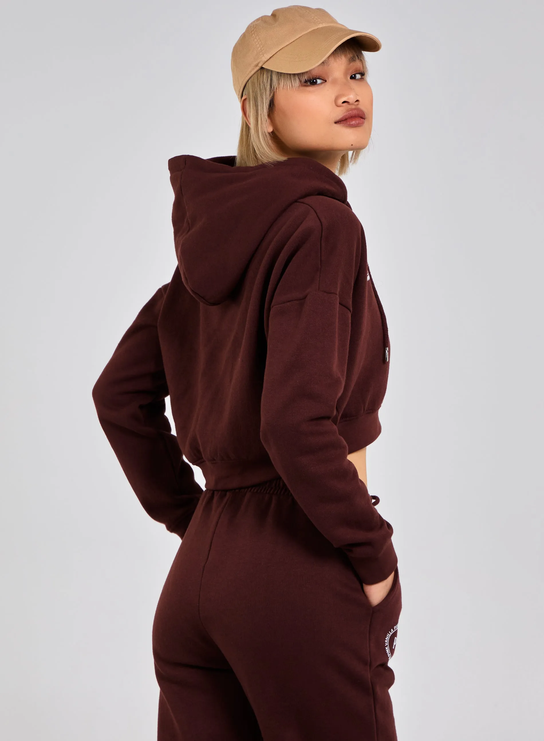 Pink Vanilla Cropped Hoodie