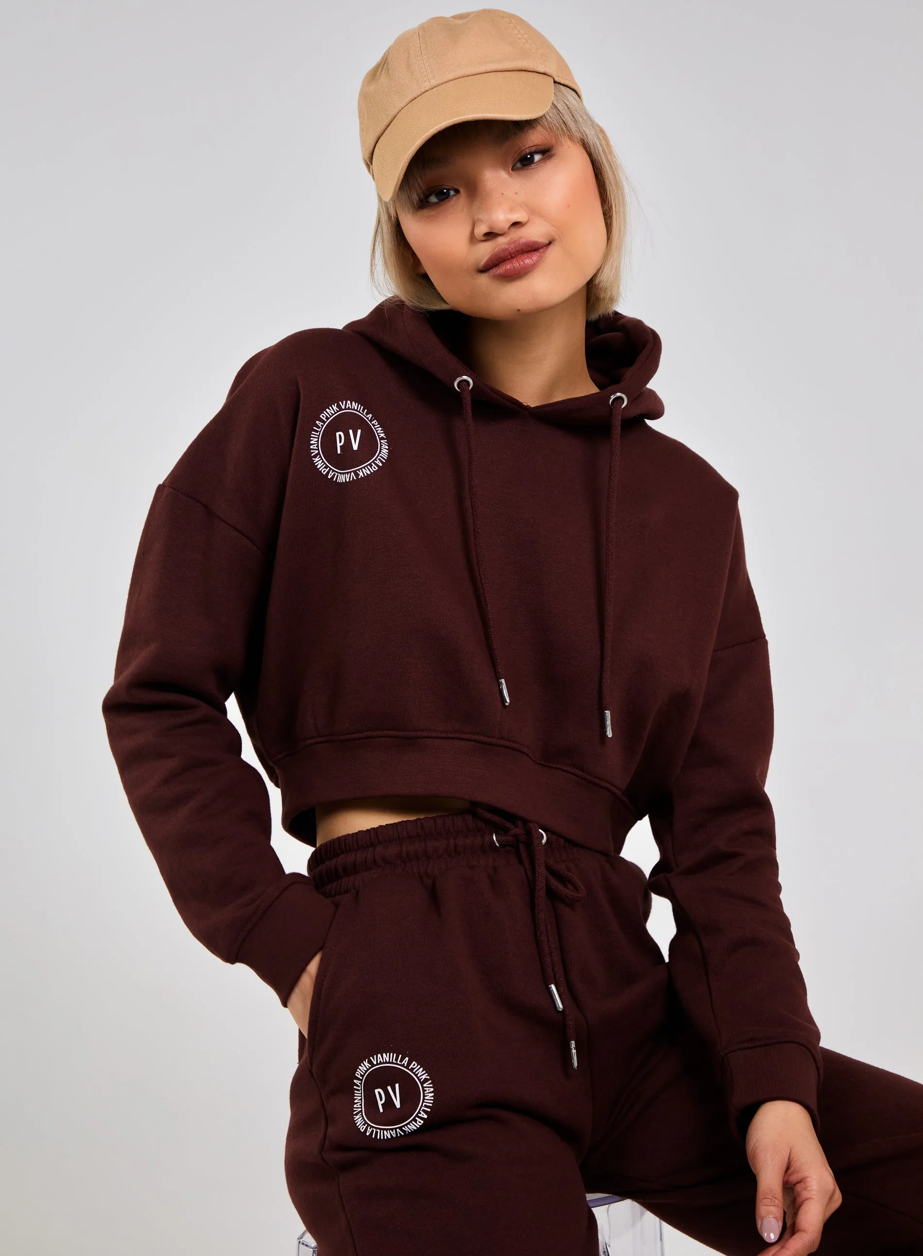 Pink Vanilla Cropped Hoodie