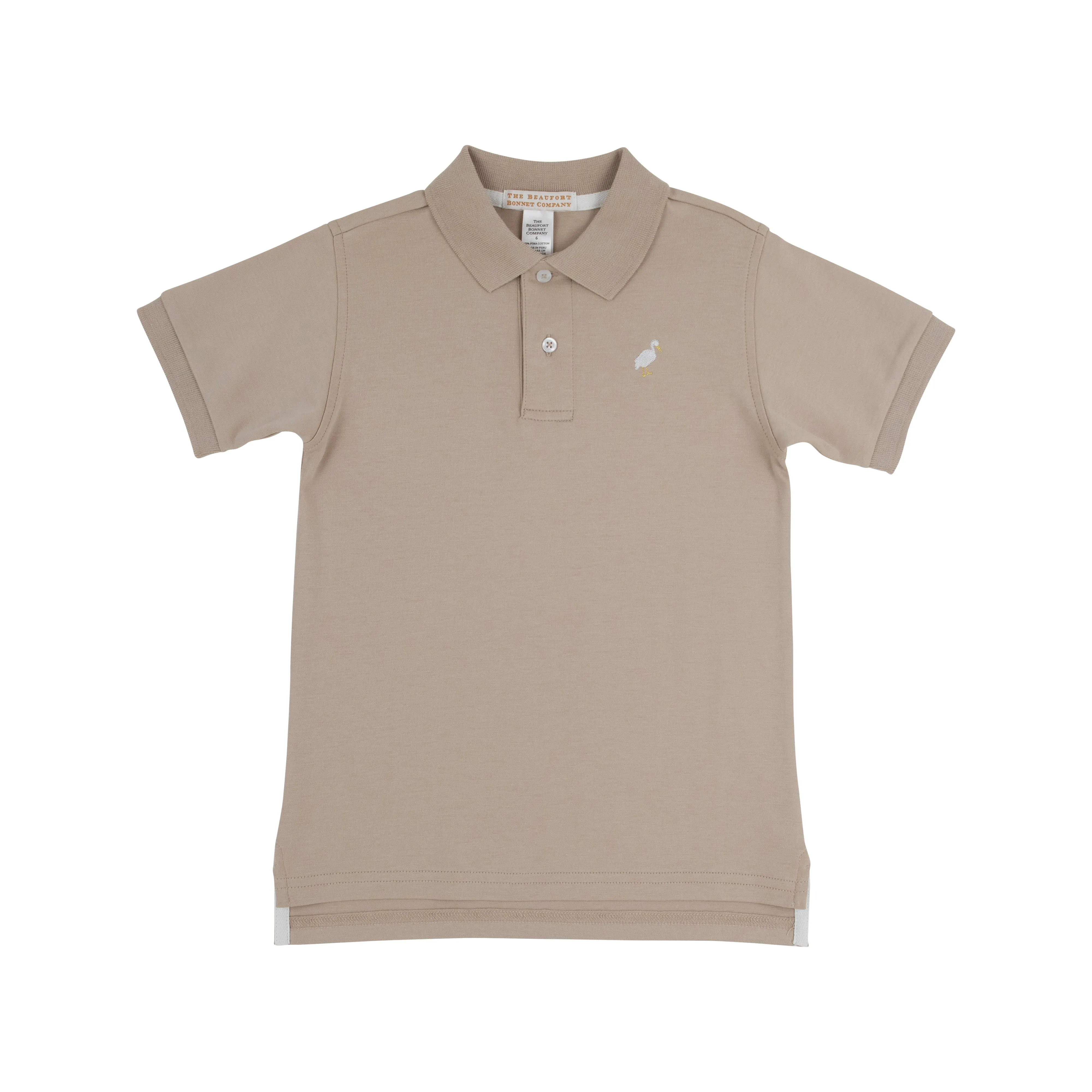 Prim & Proper Polo & Onesie - Keeneland Khaki with Multicolor Stork