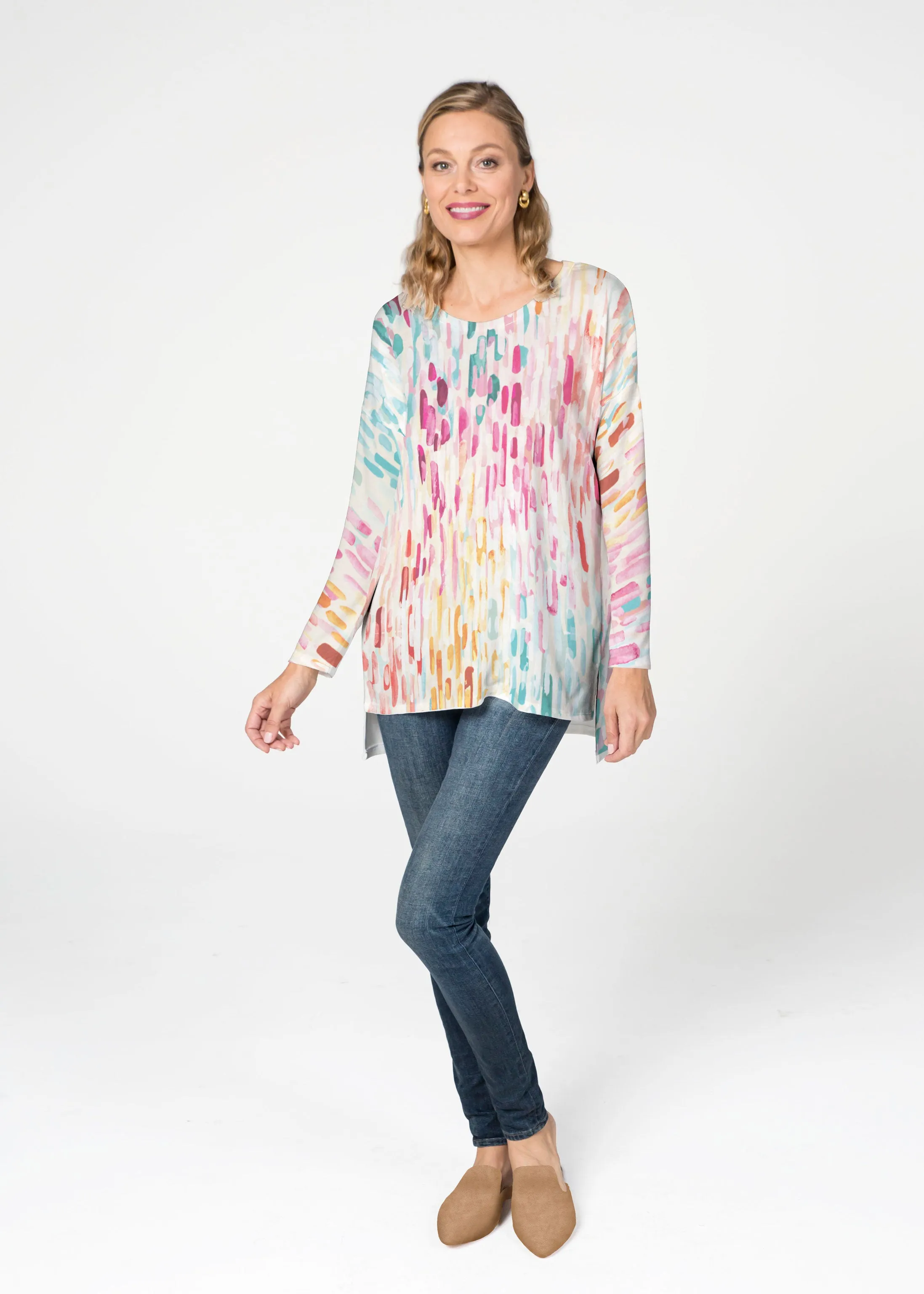 Rainbow Rain (16227) ~ Slouchy Butterknit Top