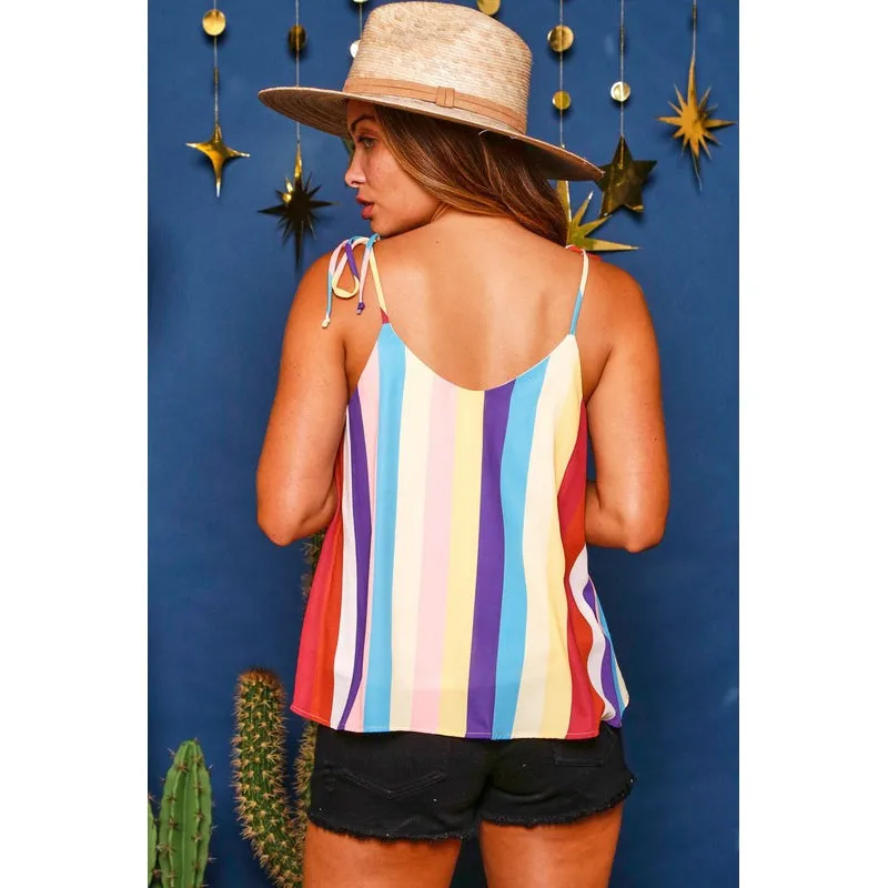 Rainbows and Love Striped Cami Top