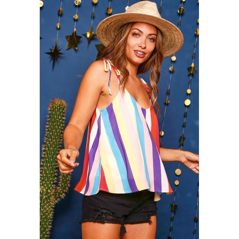Rainbows and Love Striped Cami Top