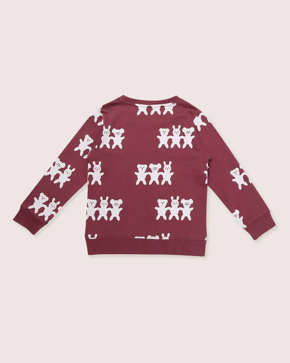Red Best Friends Print Sweatshirt