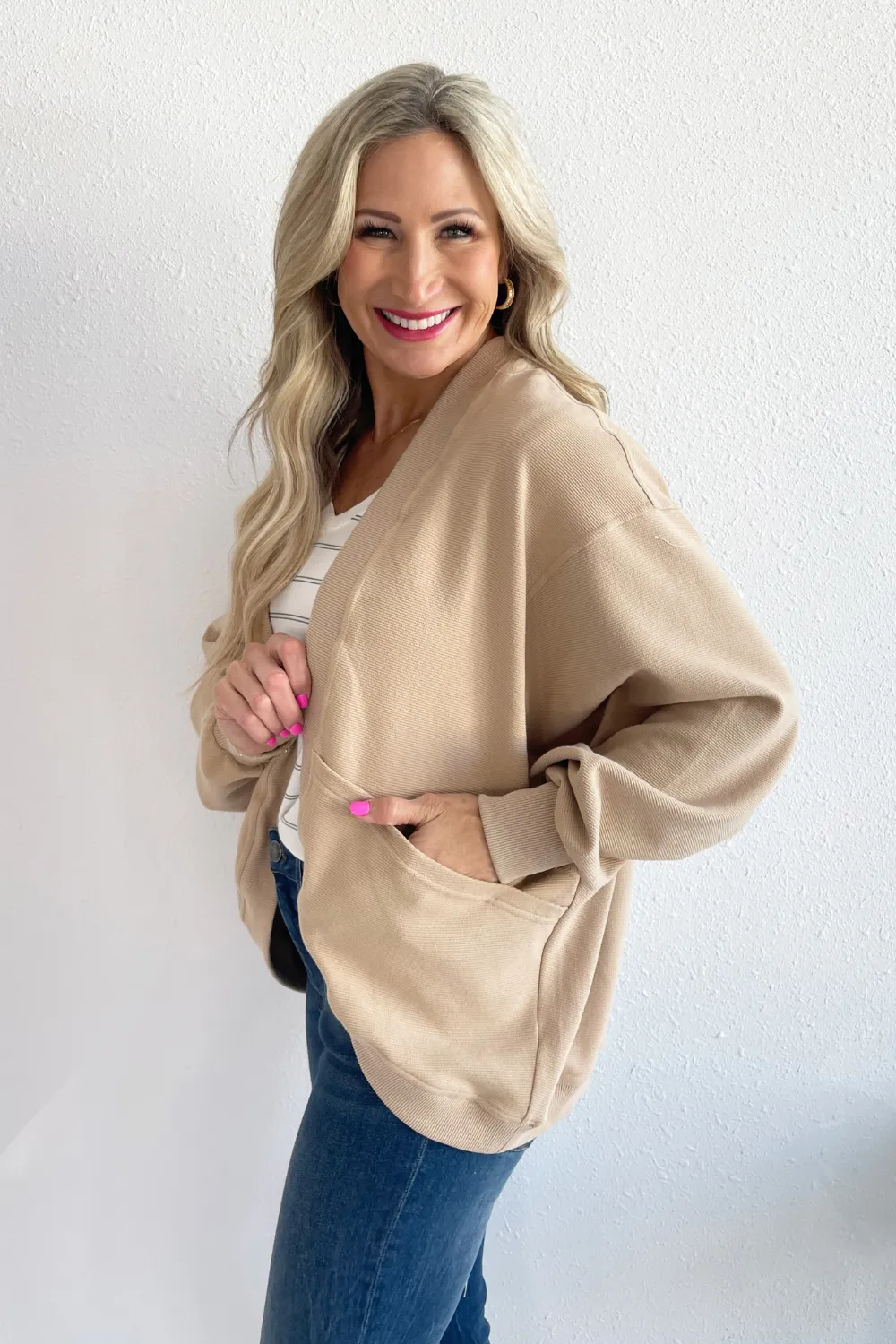 Relaxed Fit Cardigan with Pocket Detail