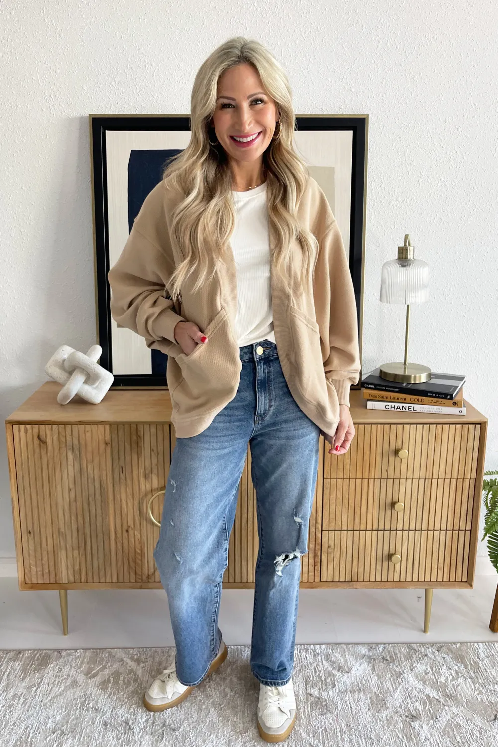 Relaxed Fit Cardigan with Pocket Detail
