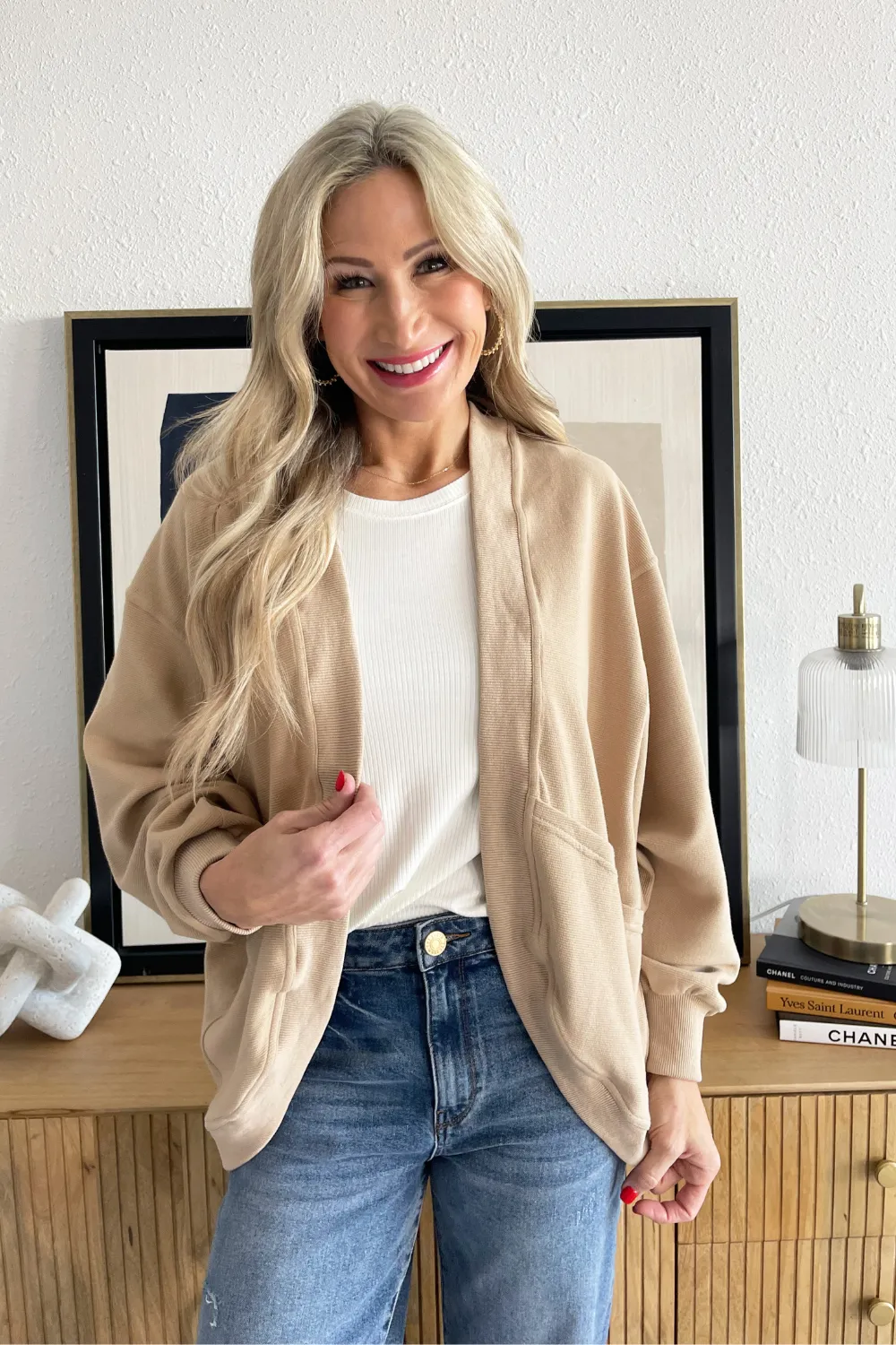 Relaxed Fit Cardigan with Pocket Detail