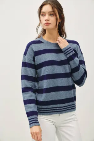 RELAXED HORIZONTAL STRIPE SWEATER
