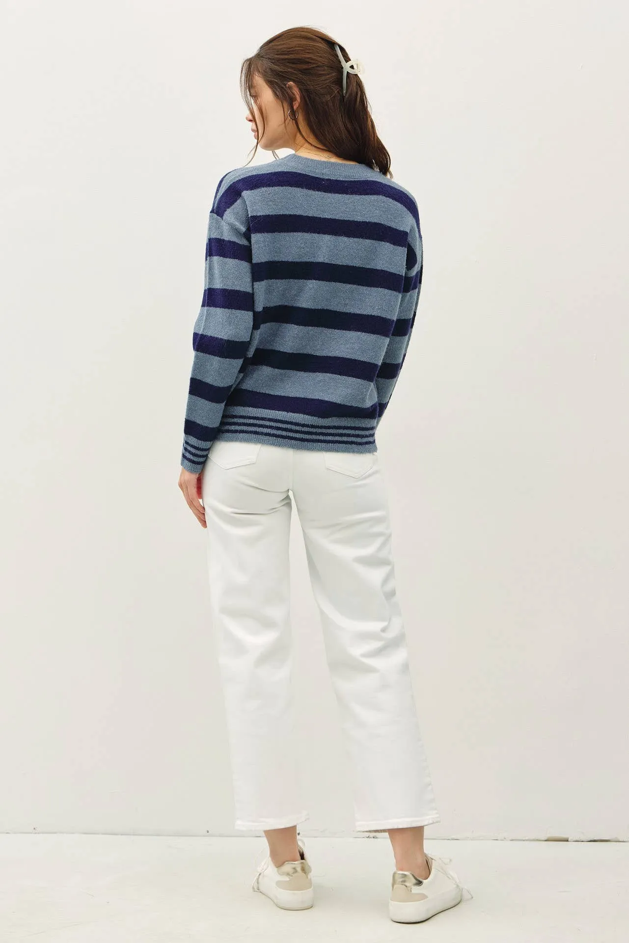 RELAXED HORIZONTAL STRIPE SWEATER