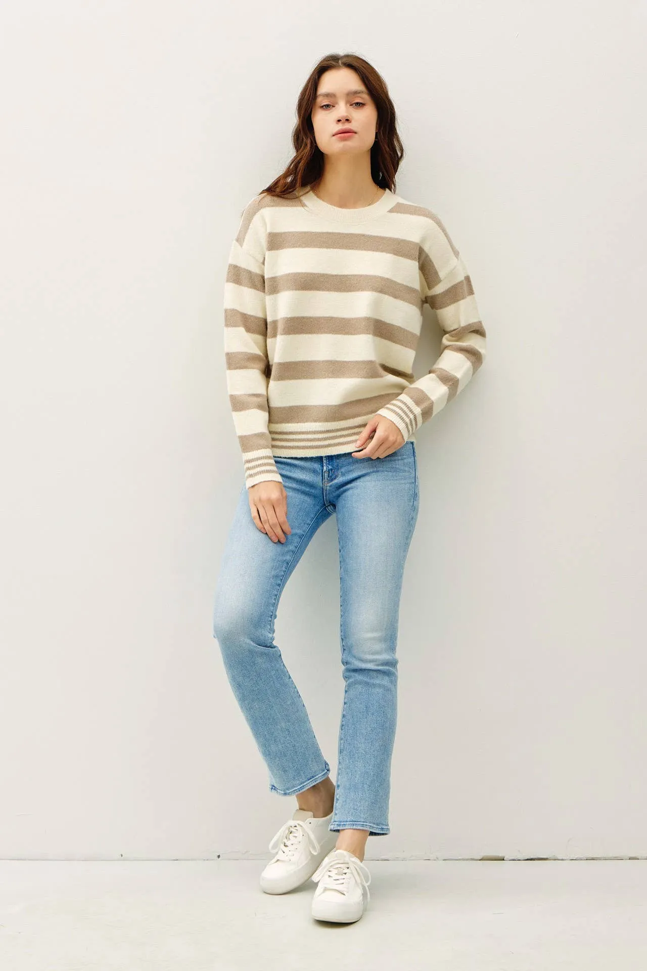 RELAXED HORIZONTAL STRIPE SWEATER