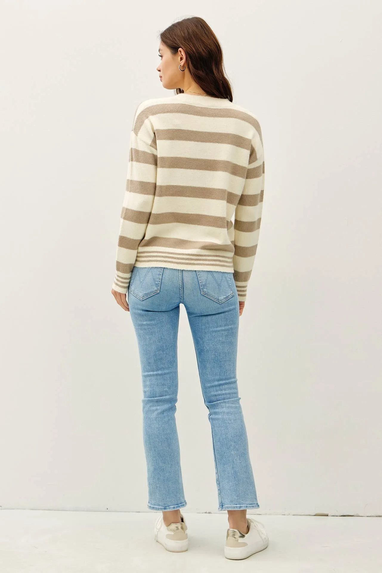 RELAXED HORIZONTAL STRIPE SWEATER