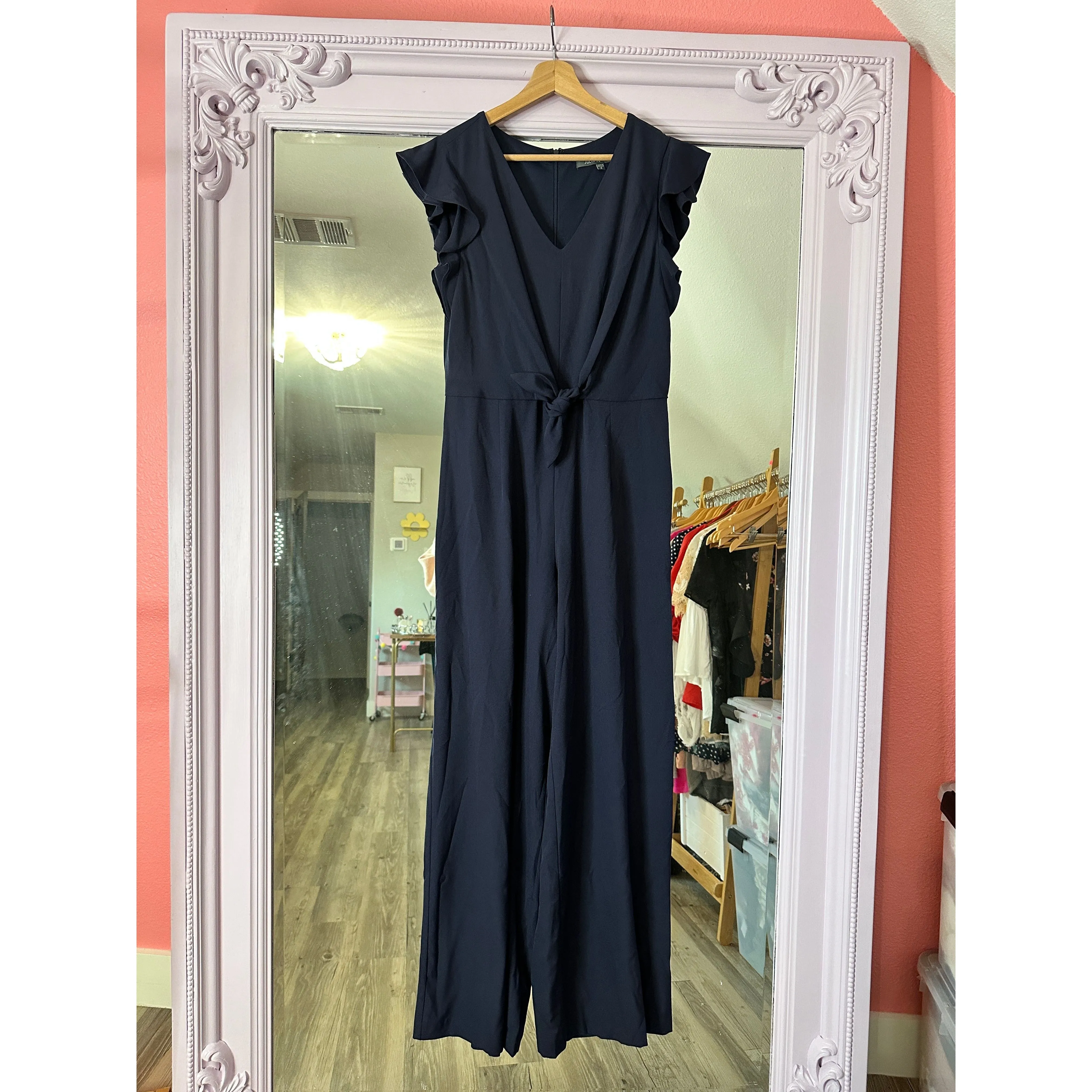 RESALE - Julia Jordan Navy Jumpsuit Ruffle Sleeve - 8 NWOT