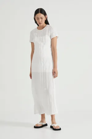 ROLLING WAVE MAXI TEE DRESS | WHITE WASH