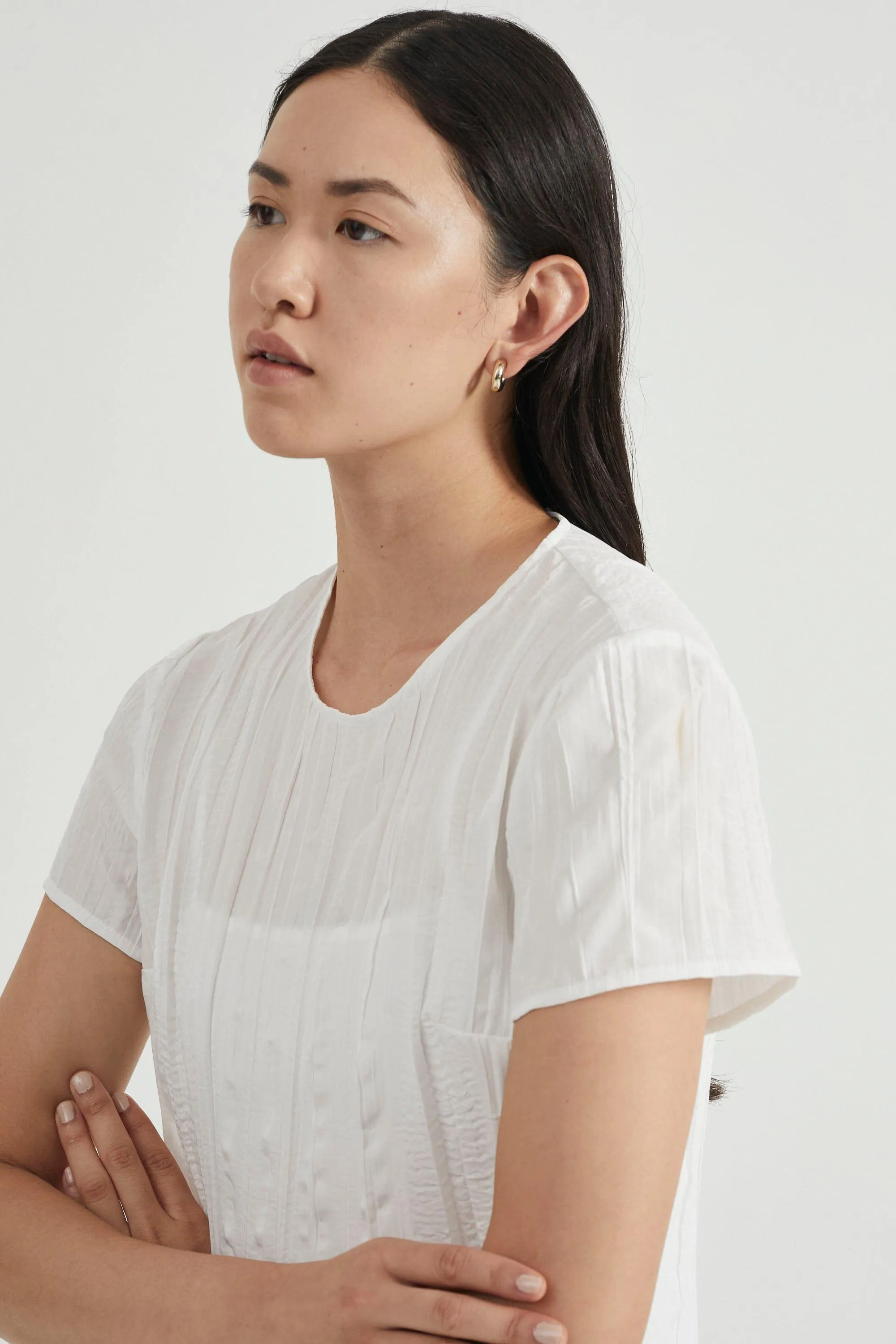 ROLLING WAVE MAXI TEE DRESS | WHITE WASH