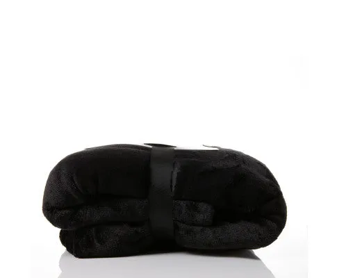 Royal Comfort Snug Hoodie Nightwear Super Soft Reversible Coral Fleece 750GSM One Size Black