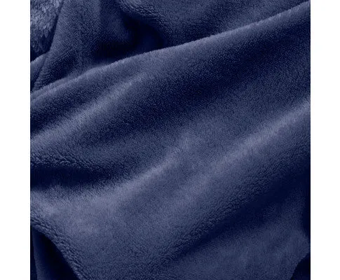 Royal Comfort Snug Hoodie Nightwear Super Soft Reversible Coral Fleece 750GSM One Size Navy