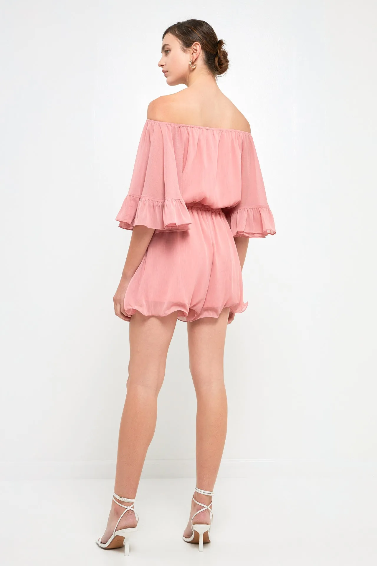 Ruffled Sleeve Romper