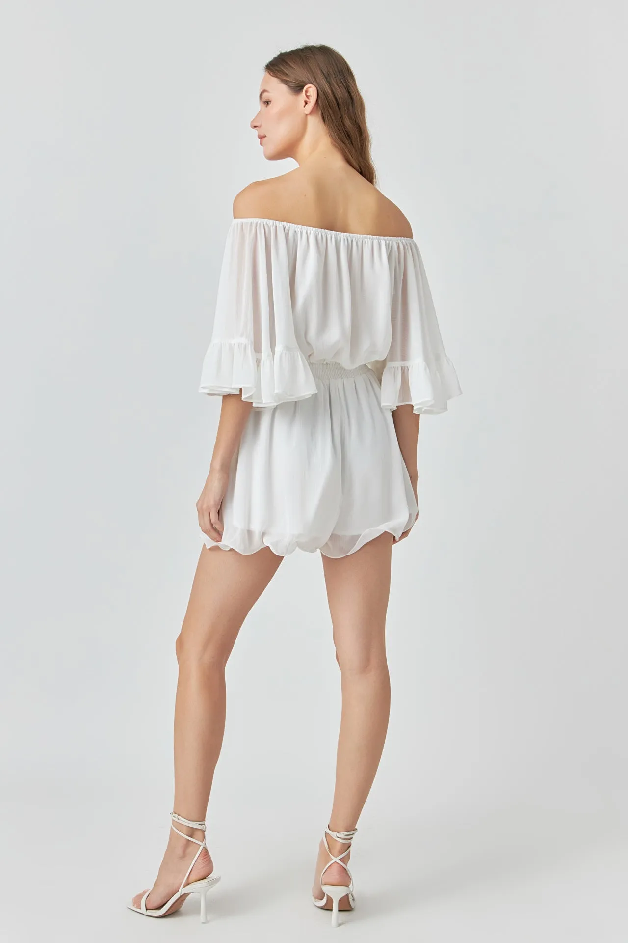 Ruffled Sleeve Romper