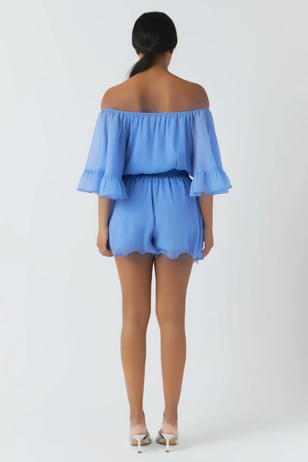 Ruffled Sleeve Romper