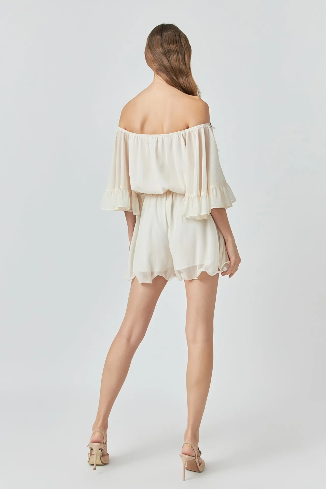 Ruffled Sleeve Romper