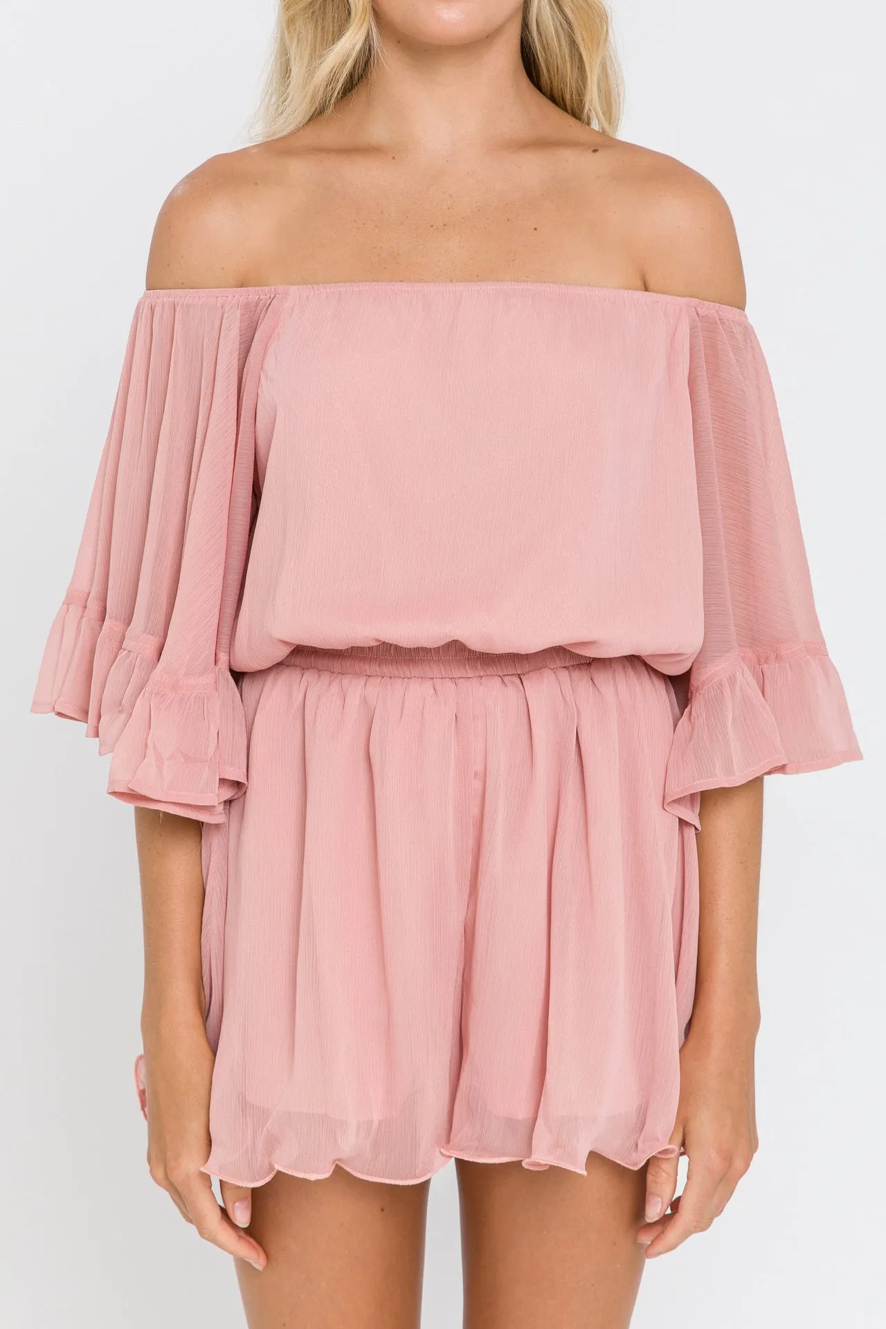 Ruffled Sleeve Romper