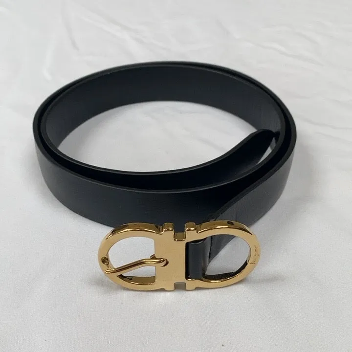 Salvatore Ferragamo Gancini Buckle Belt in Nero