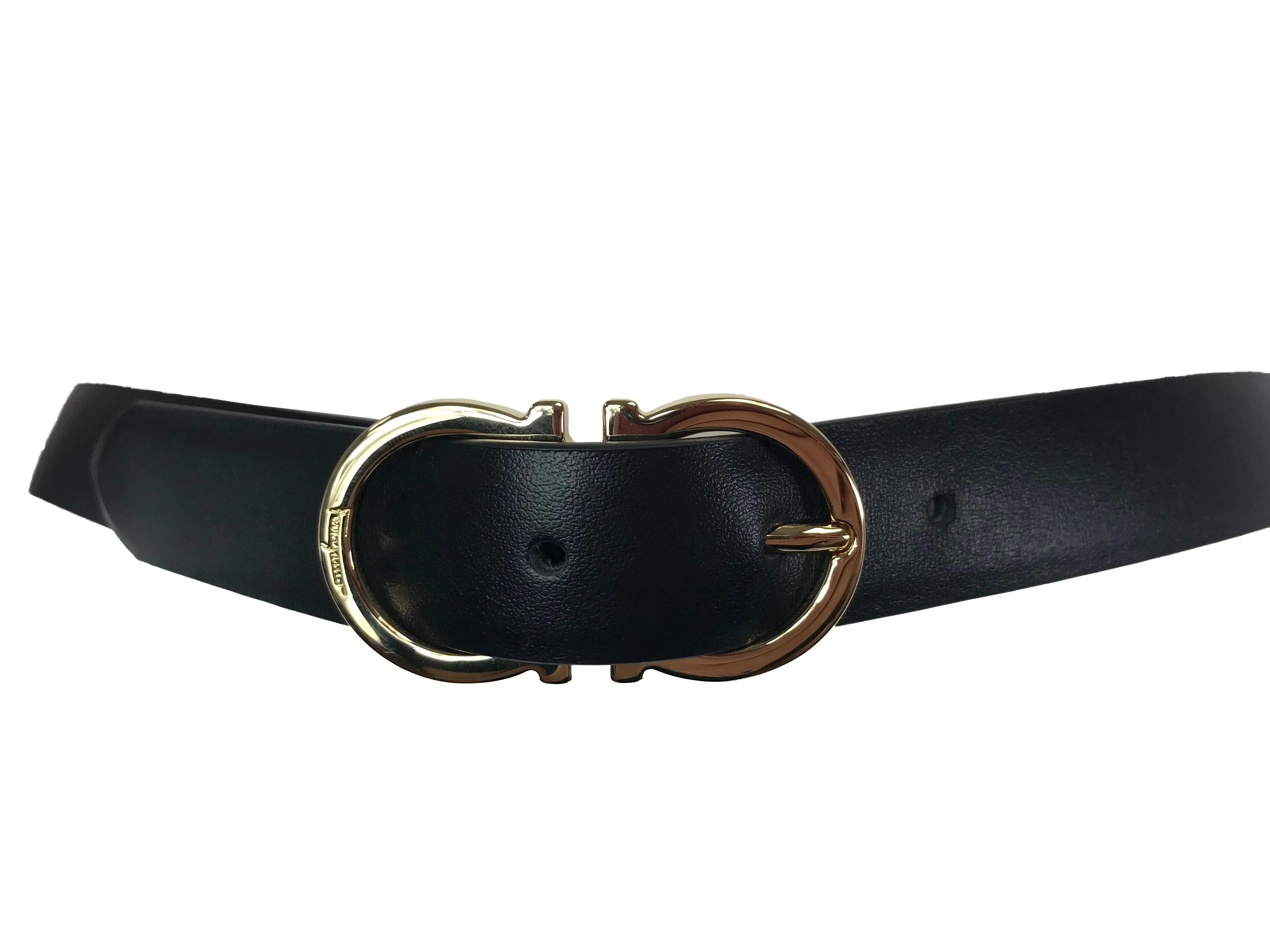 Salvatore Ferragamo Gancini Buckle Belt in Nero
