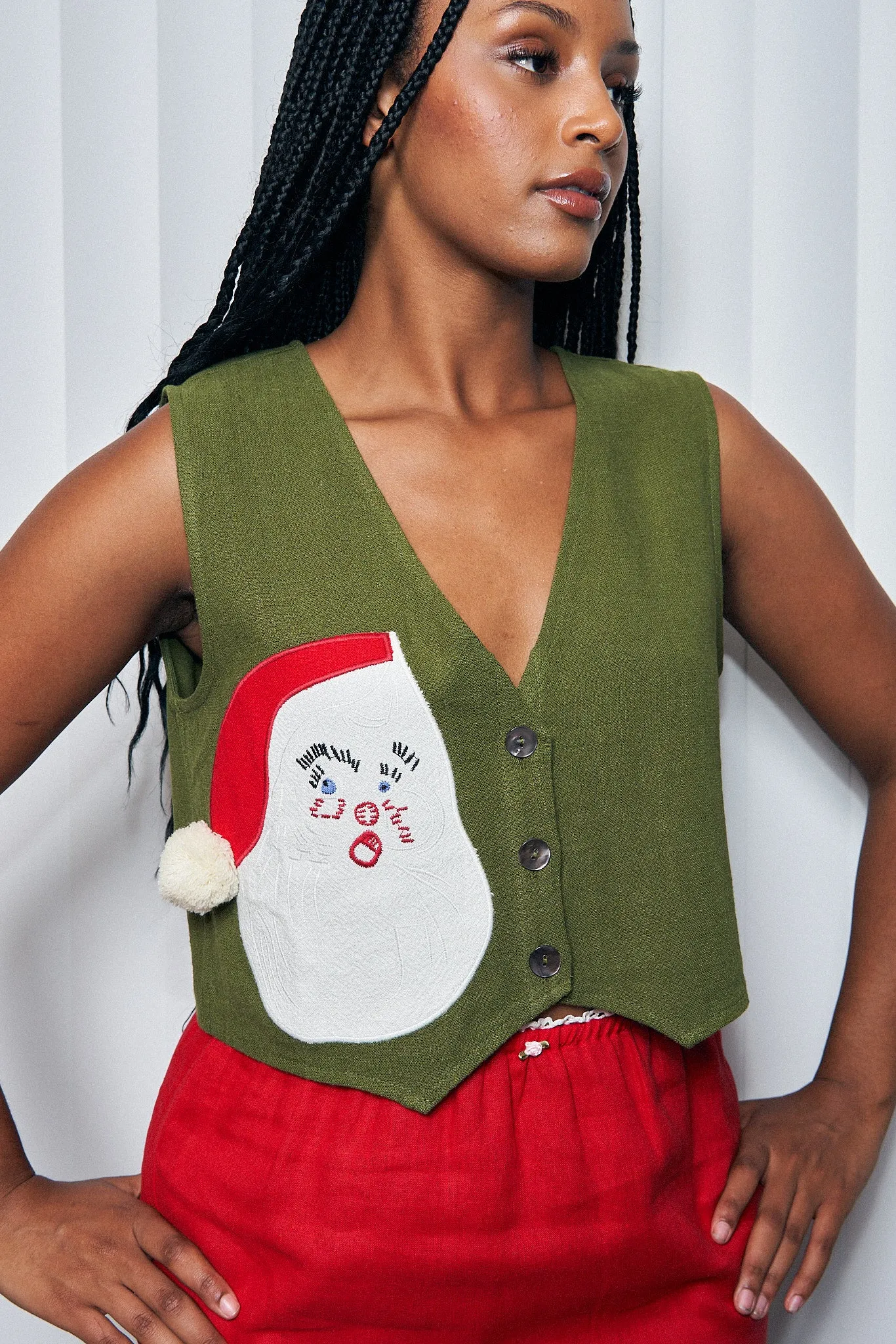 Santa Vest Thick Linen