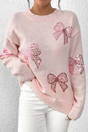 Sequin Bow Bliss Sweater