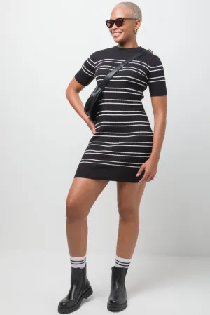 Short Sleeve Bodycon Dress Black