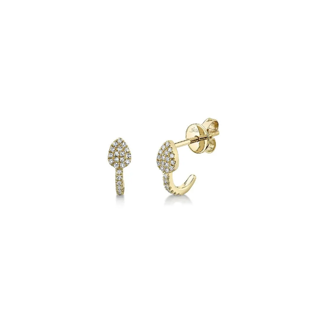 Shy Creation Diamond Pave J-Hoop Earrings