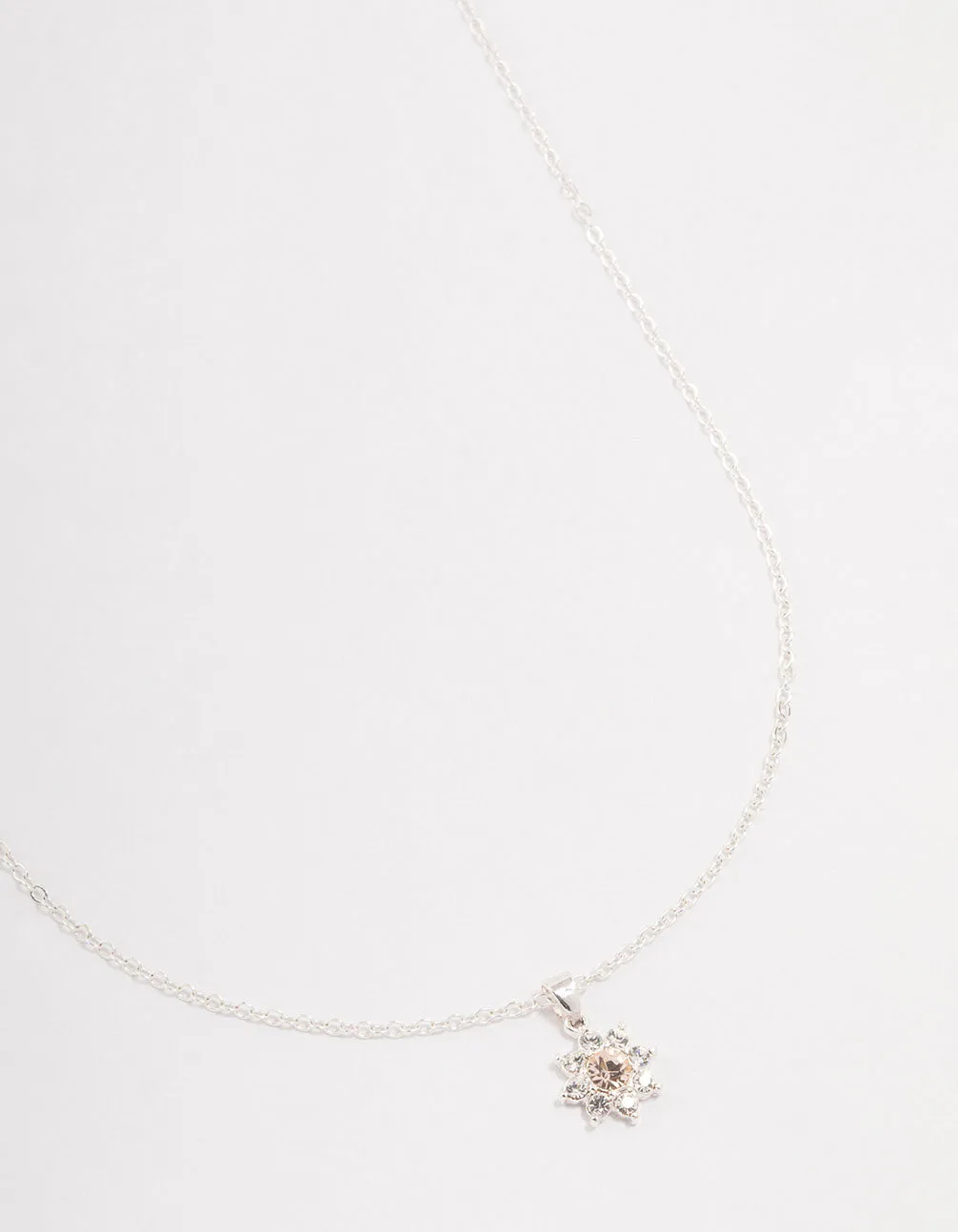 Silver Star Halo Czech Bohemia Crystal Necklace