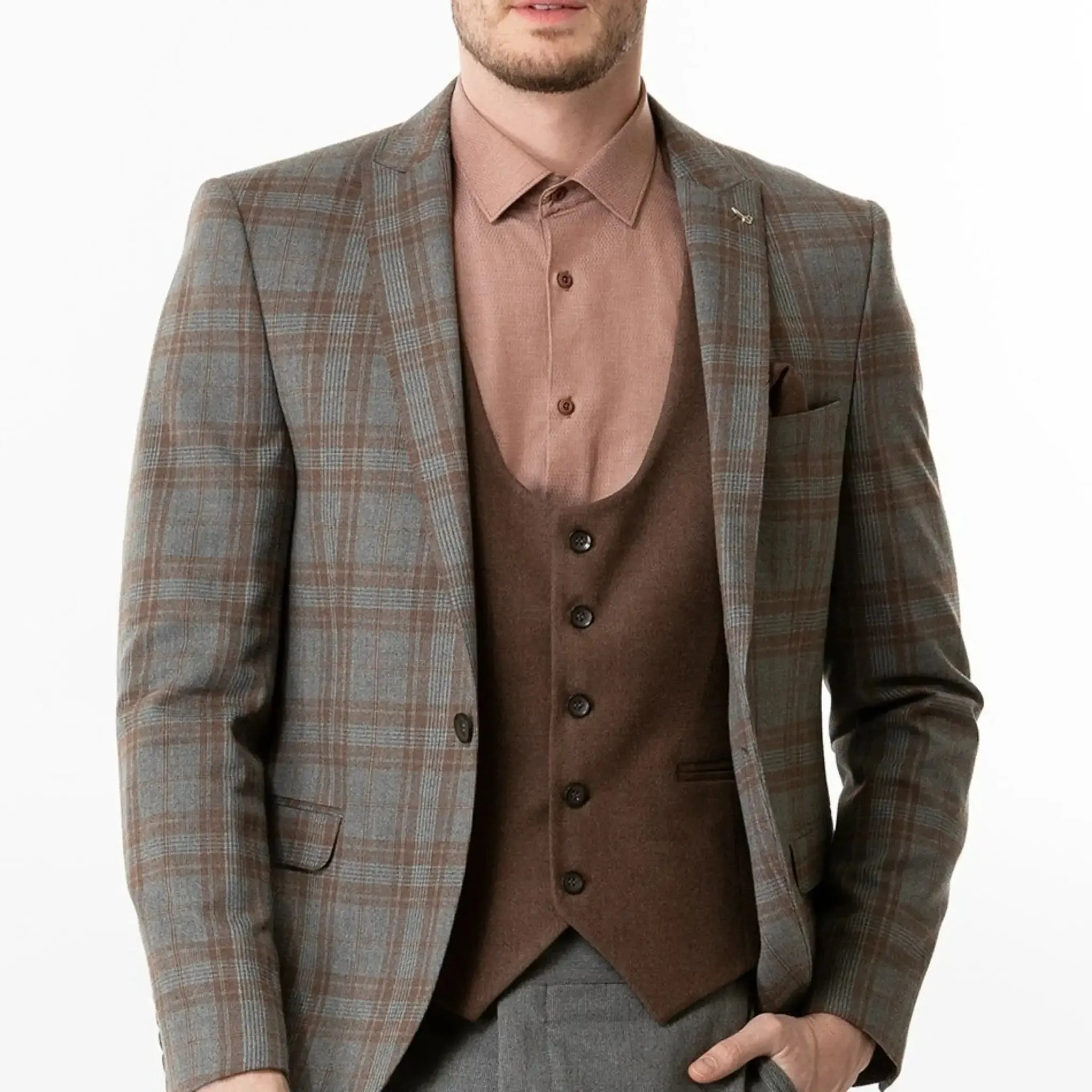 Slim Fit Vest Chocolate Brown