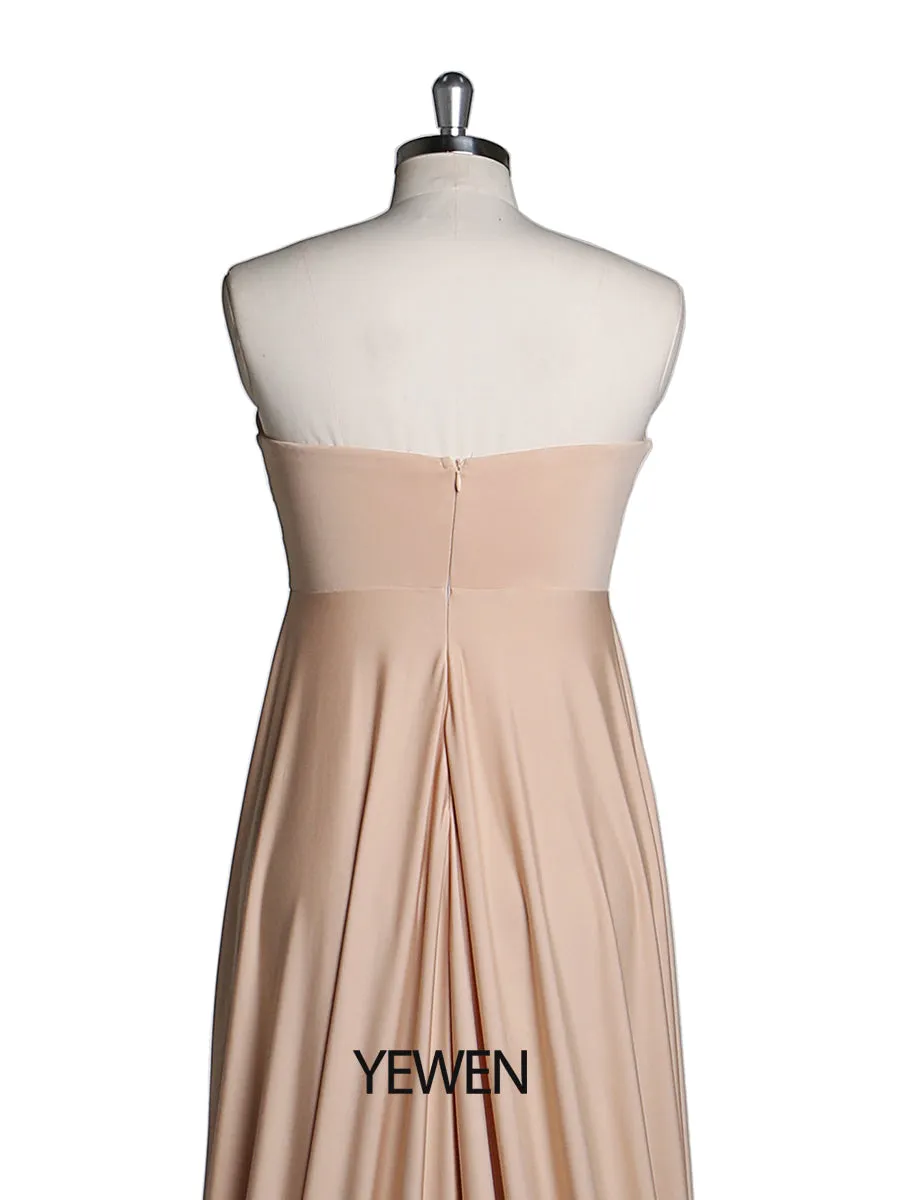 Sling Dress Elegant Women Elastic Fabric Simple Evening Dresses Custom Color YW220210