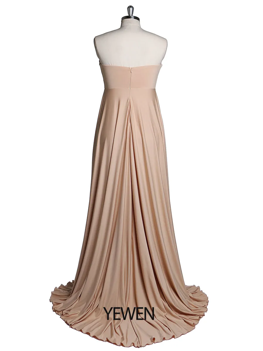 Sling Dress Elegant Women Elastic Fabric Simple Evening Dresses Custom Color YW220210