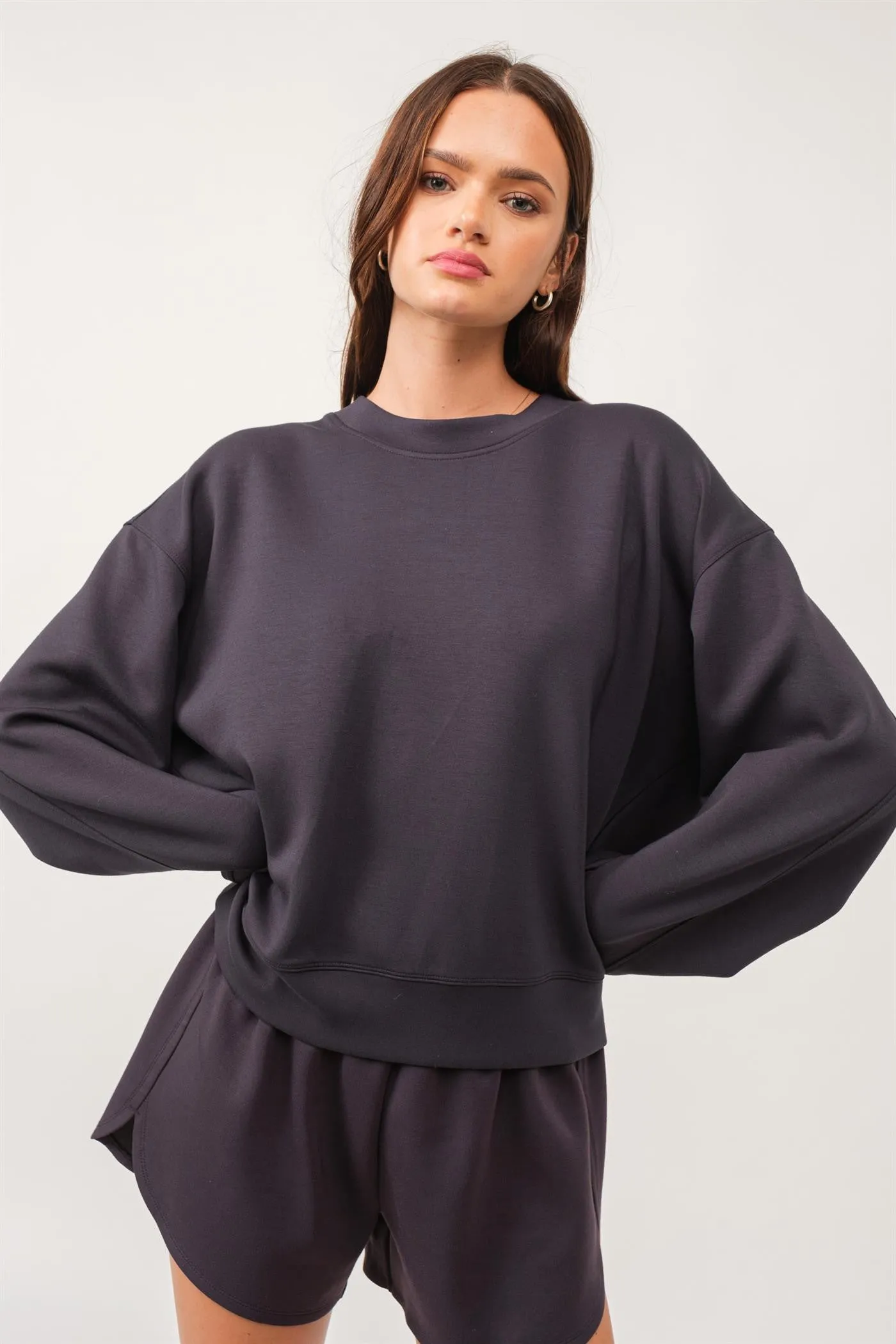 Soft Texture Relaxed Fit Sweatshirt