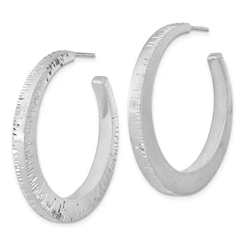 Sterling Silver Radiant Ruthenium D.C Earrings