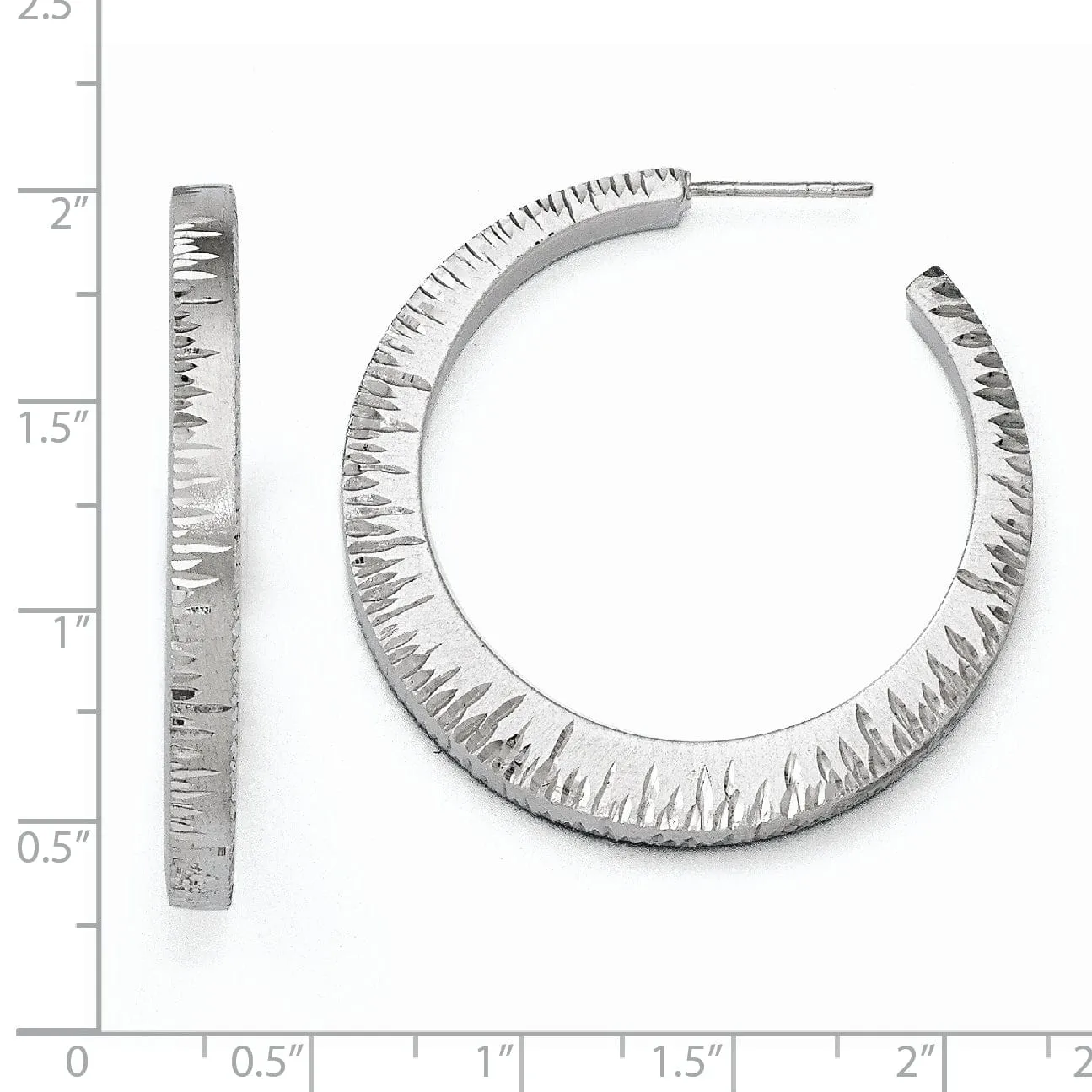 Sterling Silver Radiant Ruthenium D.C Earrings