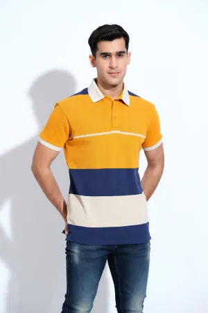 Stylish Collar Mustard T-Shirt