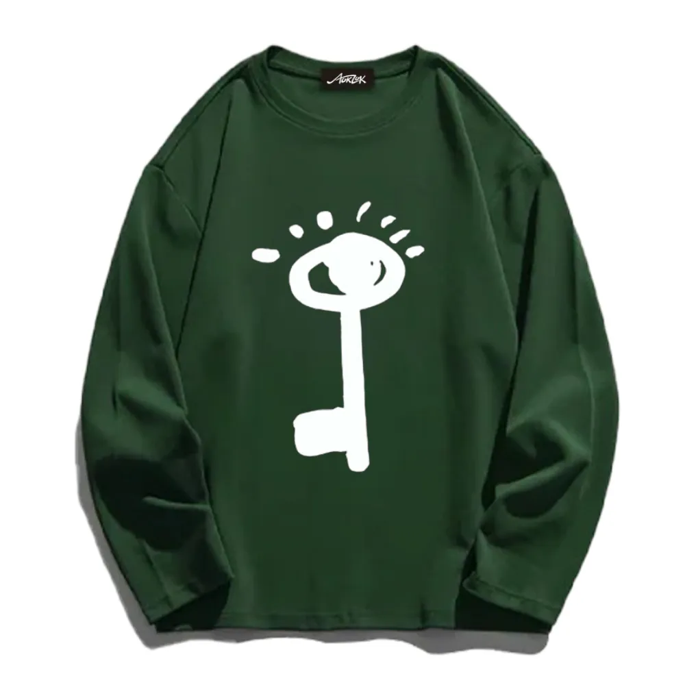Summer Loose Key Print Long Sleeve Shirt