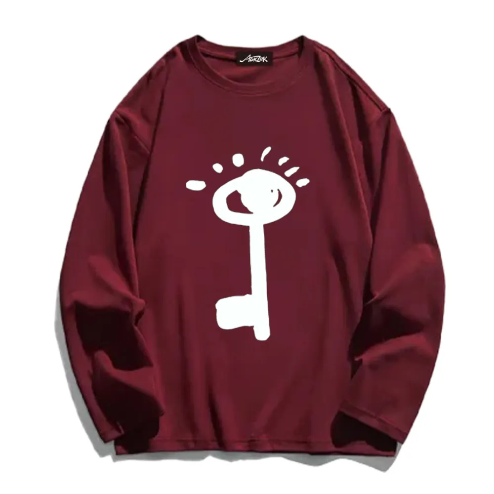 Summer Loose Key Print Long Sleeve Shirt