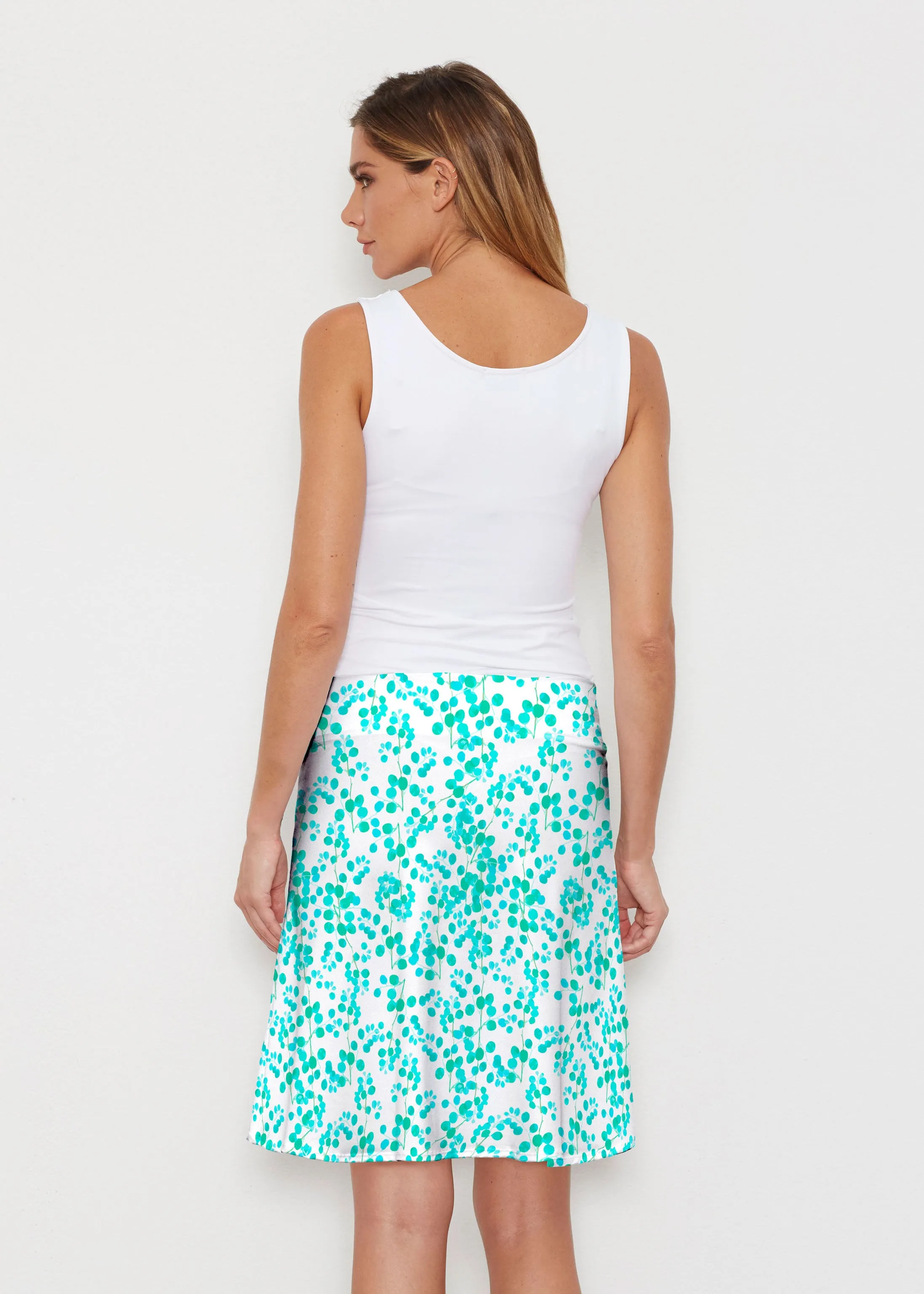 Teal Pome (7863) ~ Silky Brenda Skirt 21 inch