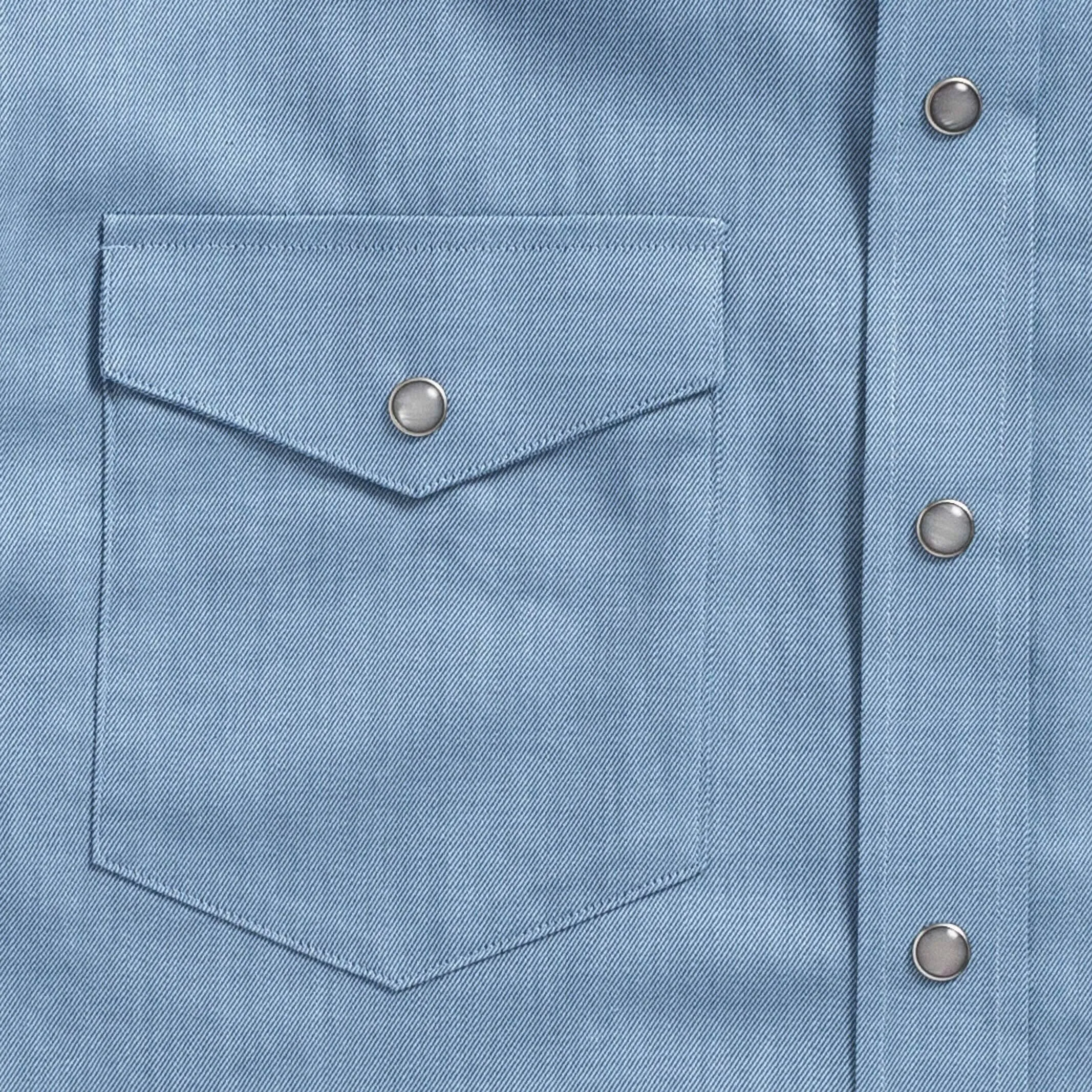 The Bay Blue Malone Washed Twill with Pearl Snaps Custom Shirt