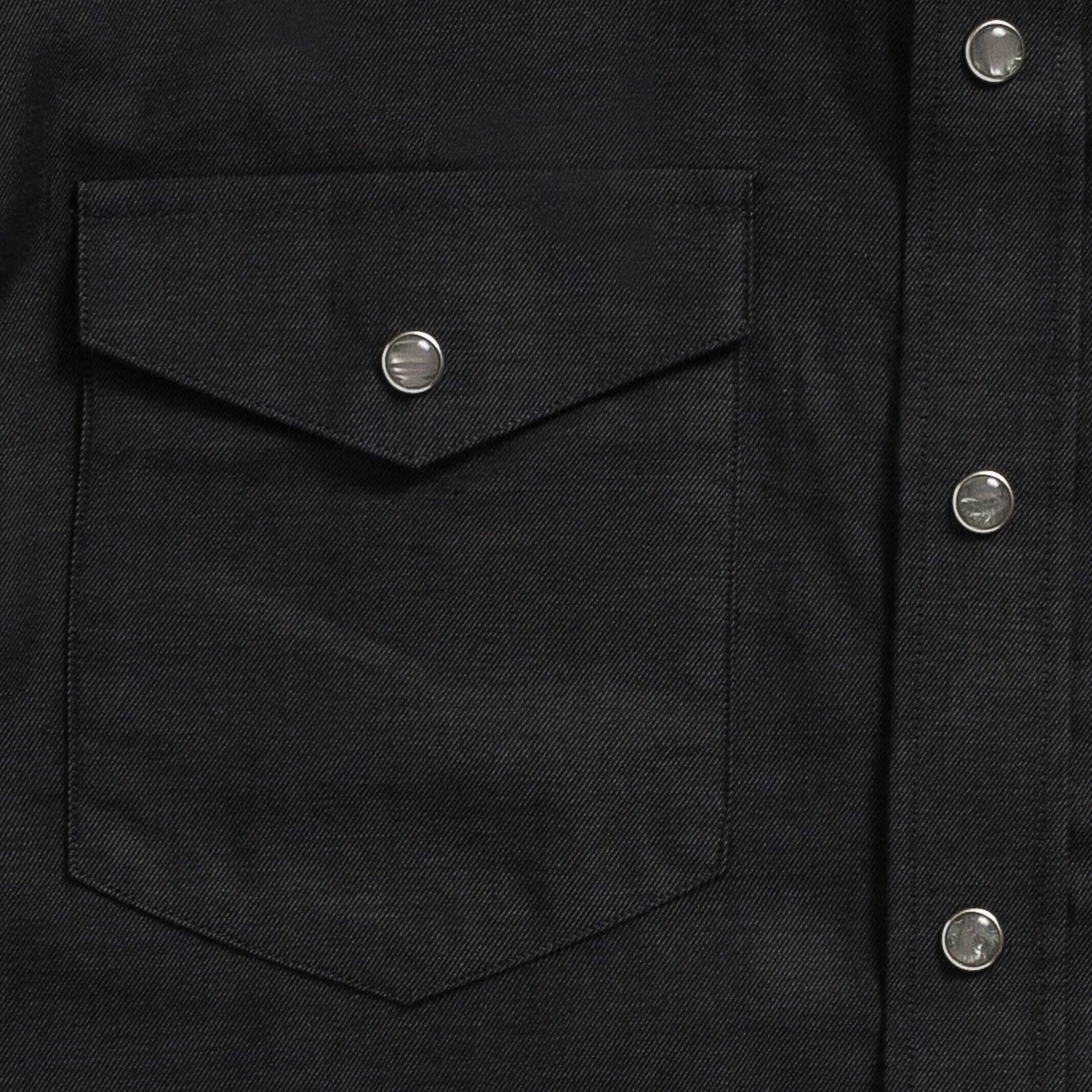 The Dark Grey Malone Washed Twill with Pearl Snaps Custom Shirt